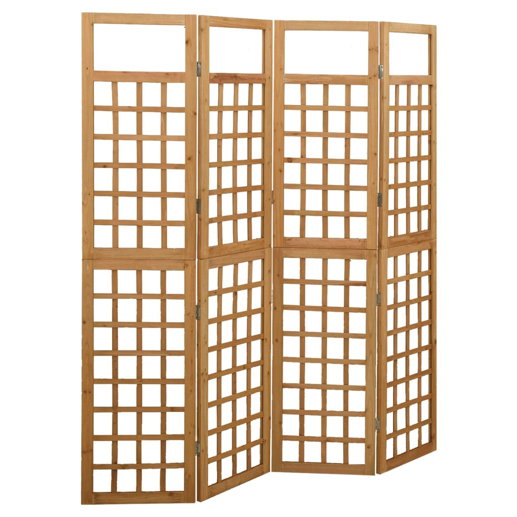 4-Panel Room Divider/Trellis Solid Fir Wood 161×180 cm