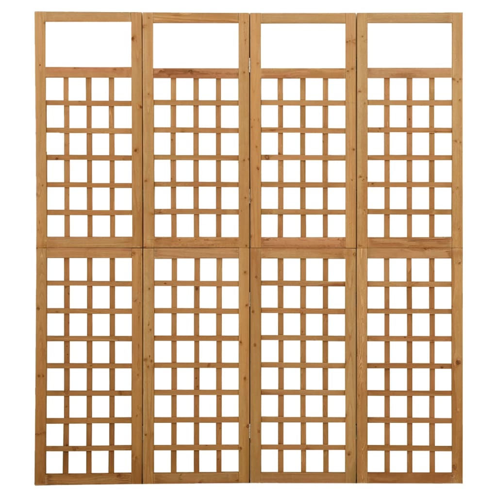 Separator cameră cu 4 panouri, 161×180 cm, nuiele lemn brad