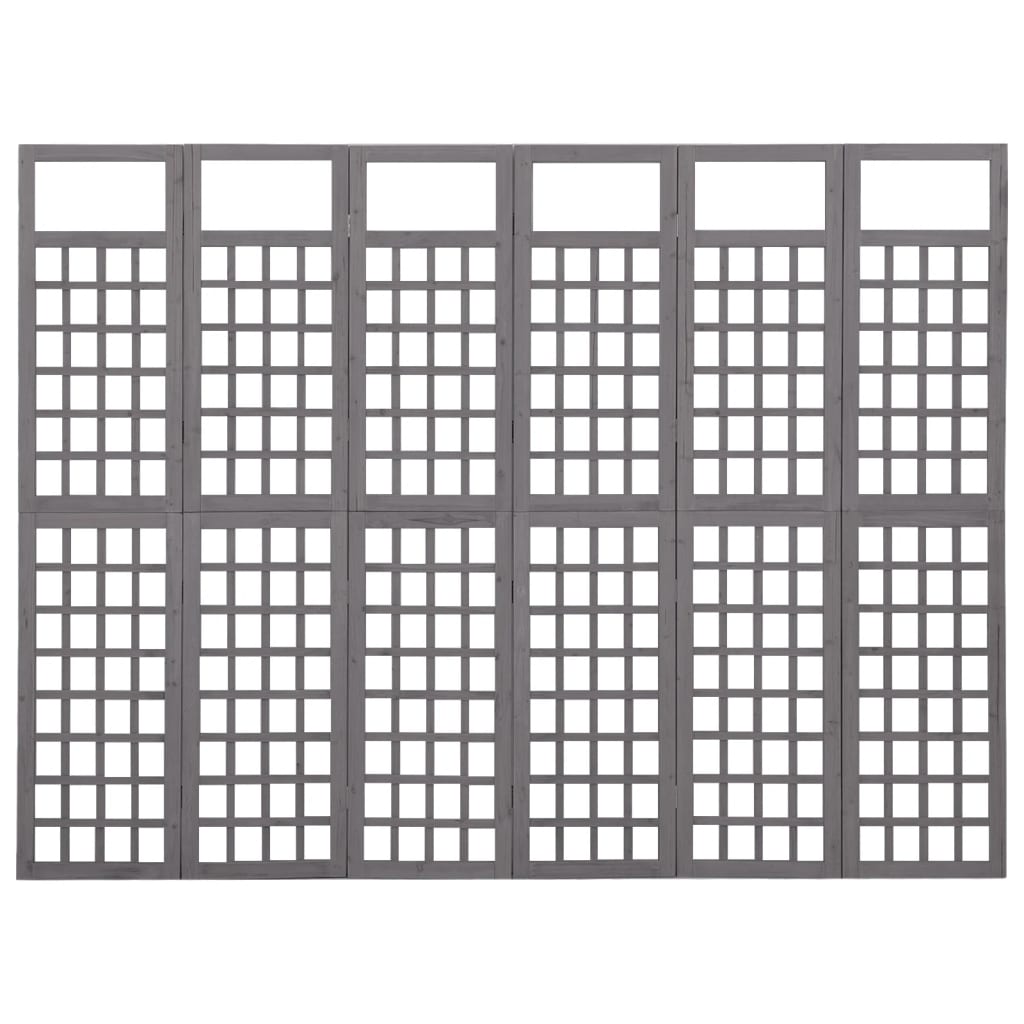 

vidaXL Kamerscherm/trellis met 6 panelen 242,5x180 cm vurenhout grijs