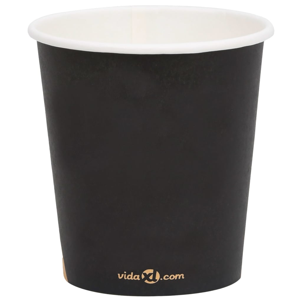 vidaXL Tasses à café en papier 200 ml 100 pcs Noir