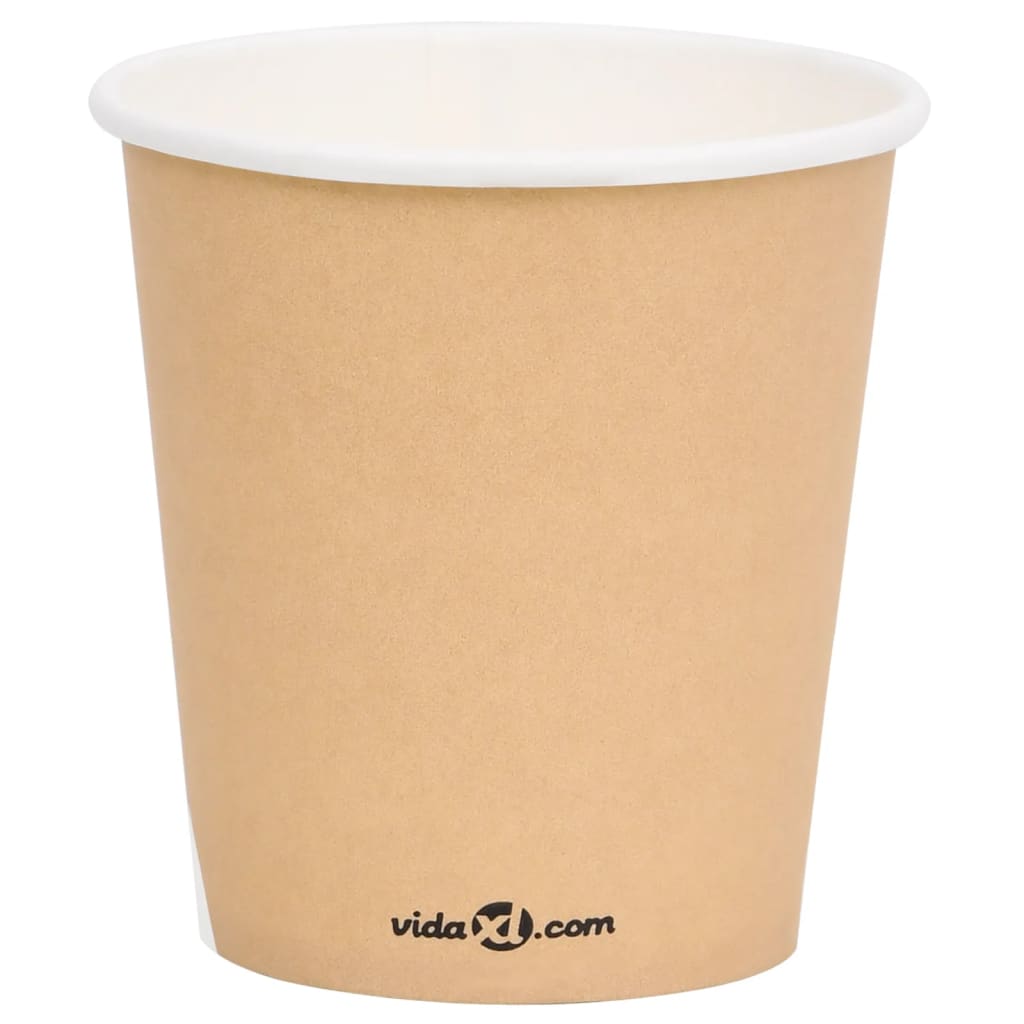 vidaXL Vasos de papel para café 100 uds marrón 200 ml