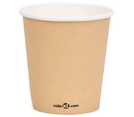 vidaXL Tasses à café en papier 200 ml 500 pcs Marron