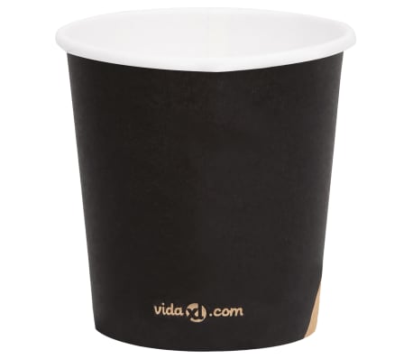vidaXL Copos de café papel 120 ml 100 pcs preto