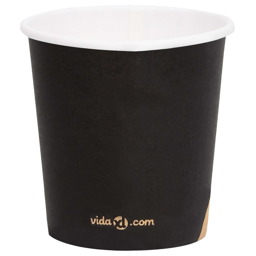 vidaXL Vasos de papel para café 250 uds negro 120 ml