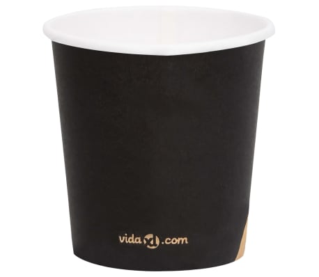 vidaXL Vasos de papel para café 250 uds negro 120 ml