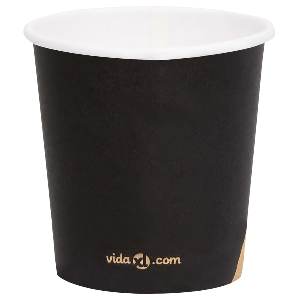 vidaXL Vasos de papel para café 500 uds negro 120 ml