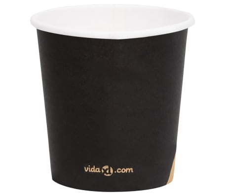 vidaXL 1000 db fekete kávés papírpohár 120 ml