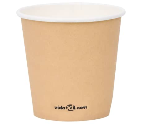 vidaXL Vasos de papel para café 100 uds marrón 120 ml