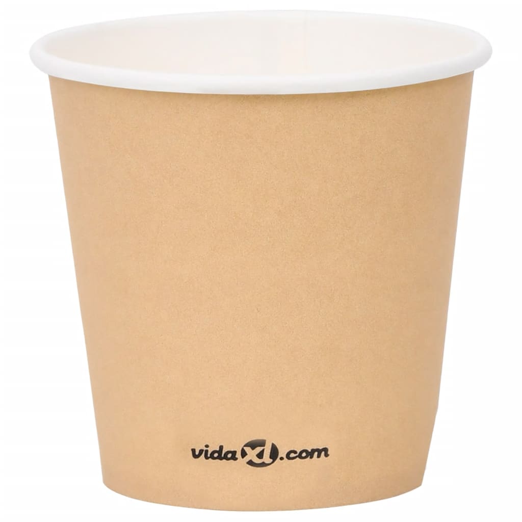 vidaXL Vasos de papel para café 250 uds marrón 120 ml