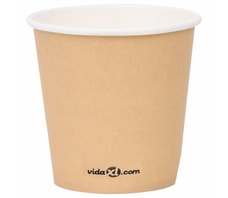 vidaXL Vasos de papel para café 250 uds marrón 120 ml
