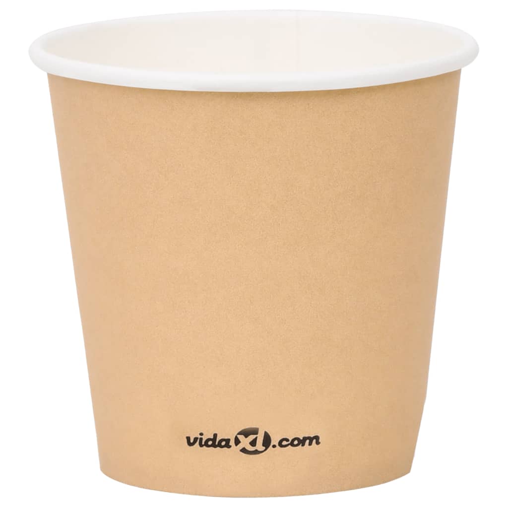 vidaXL Vasos de papel para café 1000 uds marrón 120 ml