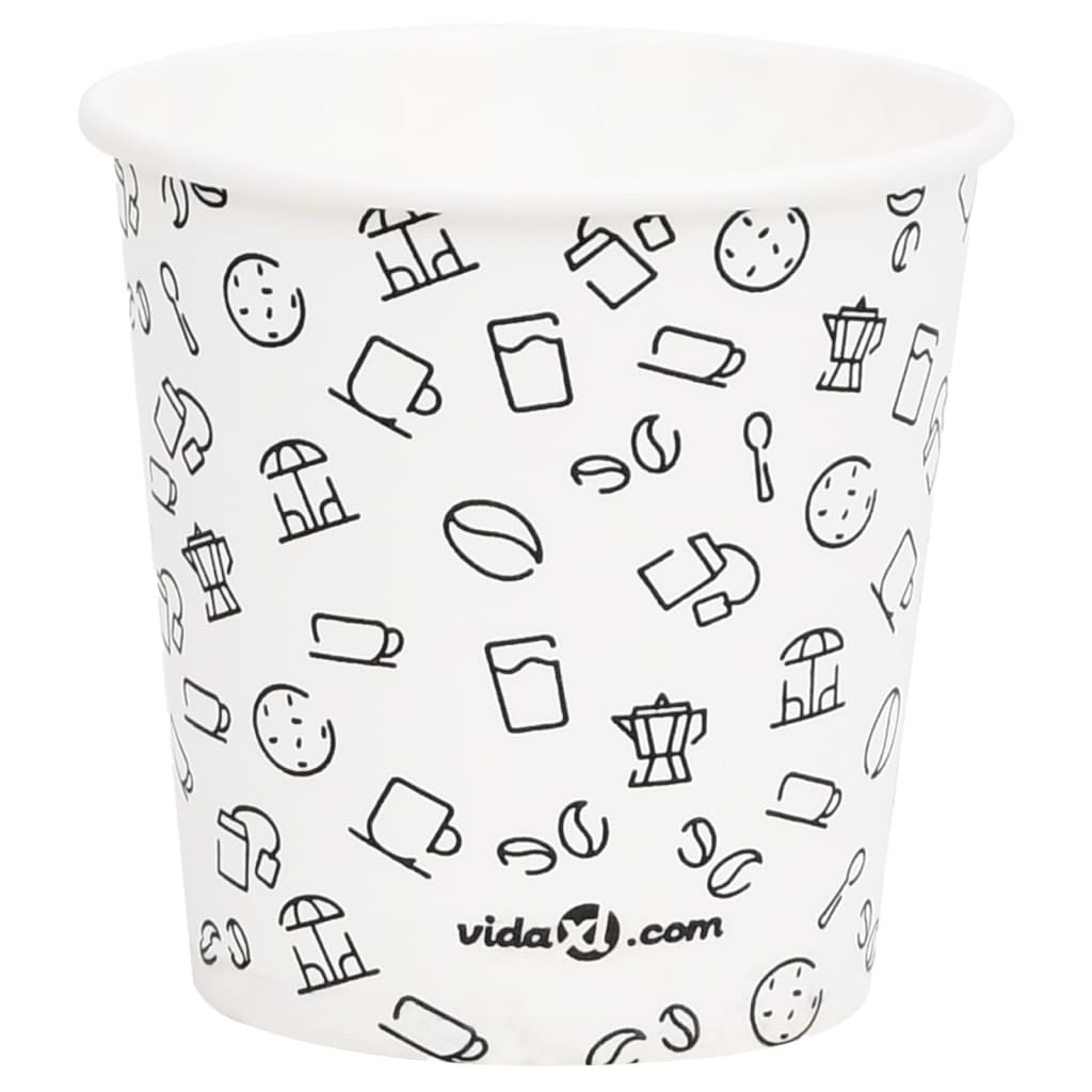 vidaXL Popieriniai kavos puodeliai, 500vnt., balti ir juodi, 120ml