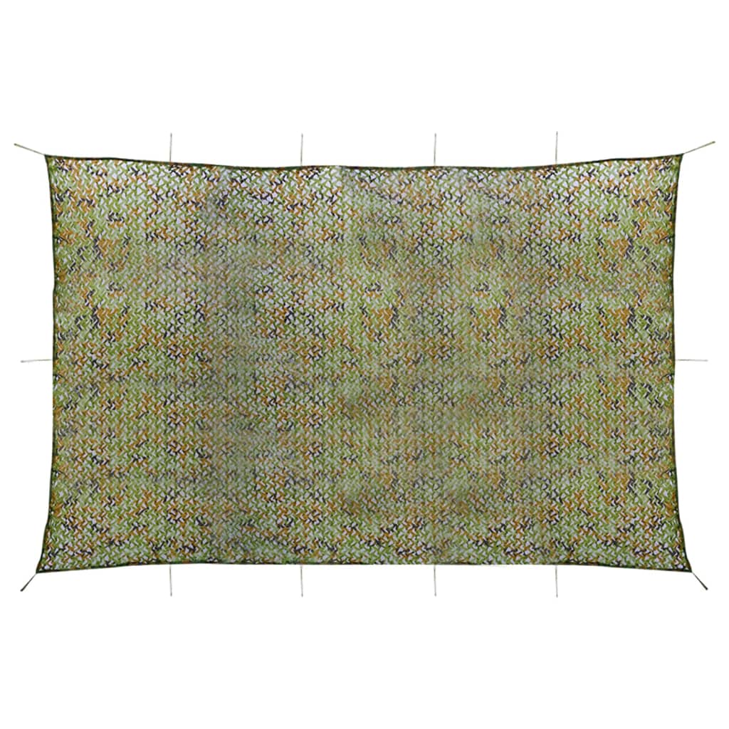vidaXL Plasă de camuflaj cu geantă de depozitare, verde, 5x7 m