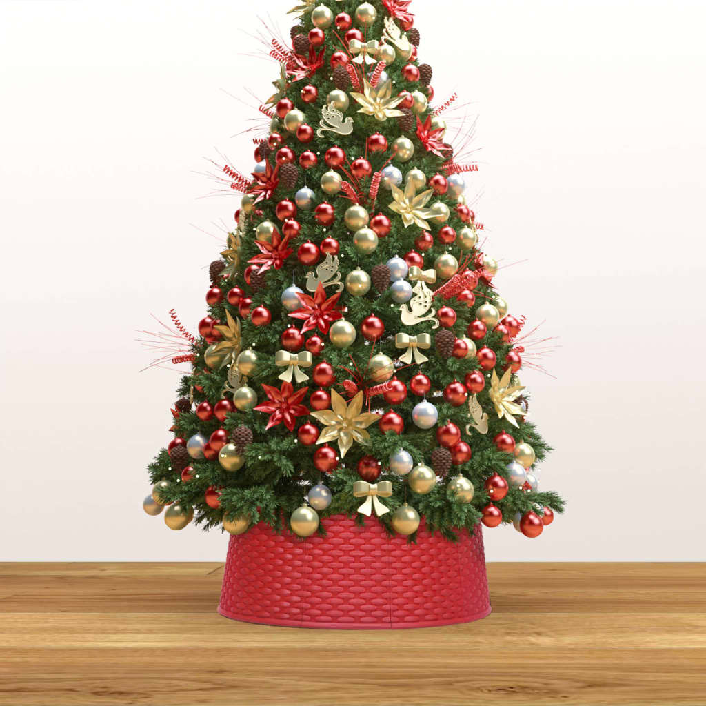 vidaXL Kalėdų eglutės stovo apvadas, raudonas, skersmuo 54x19,5cm