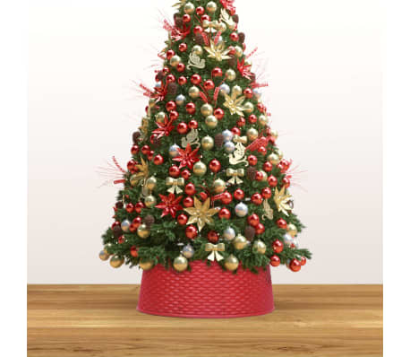 vidaXL Christmas Tree Skirt Red Ø65x19.5 cm