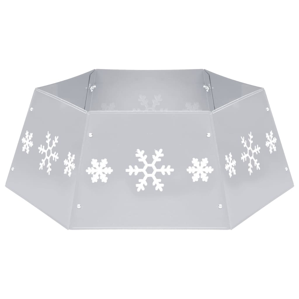 vidaXL Podložka pod vánoční stromek stříbrná a bílá Ø 68 x 25 cm