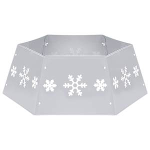 Podložka pod vánoční stromek stříbrná a bílá Ø 68 x 25 cm - obrázek 2