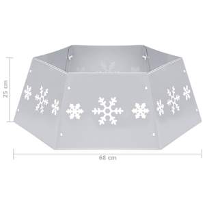 Podložka pod vánoční stromek stříbrná a bílá Ø 68 x 25 cm - obrázek 7