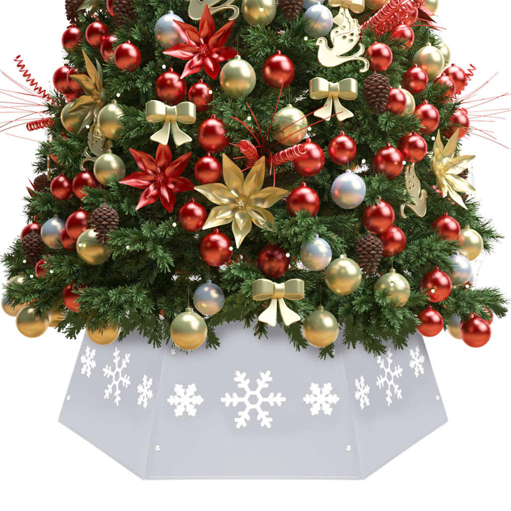 Petrashop  Podložka pod vánoční stromek stříbrná a bílá Ø 68 x 25 cm