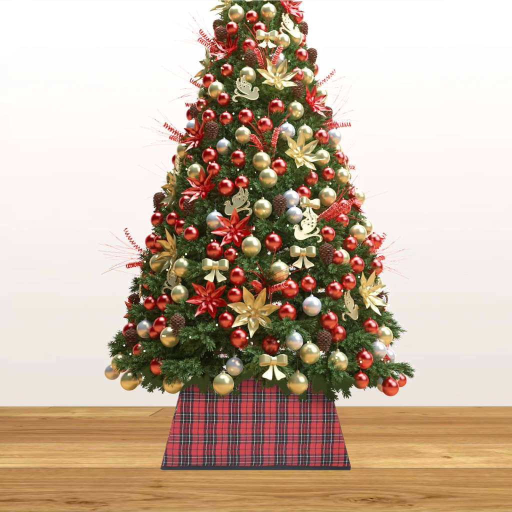 Podložka pod vánoční stromek červená a černá 48 x 48 x 25 cm