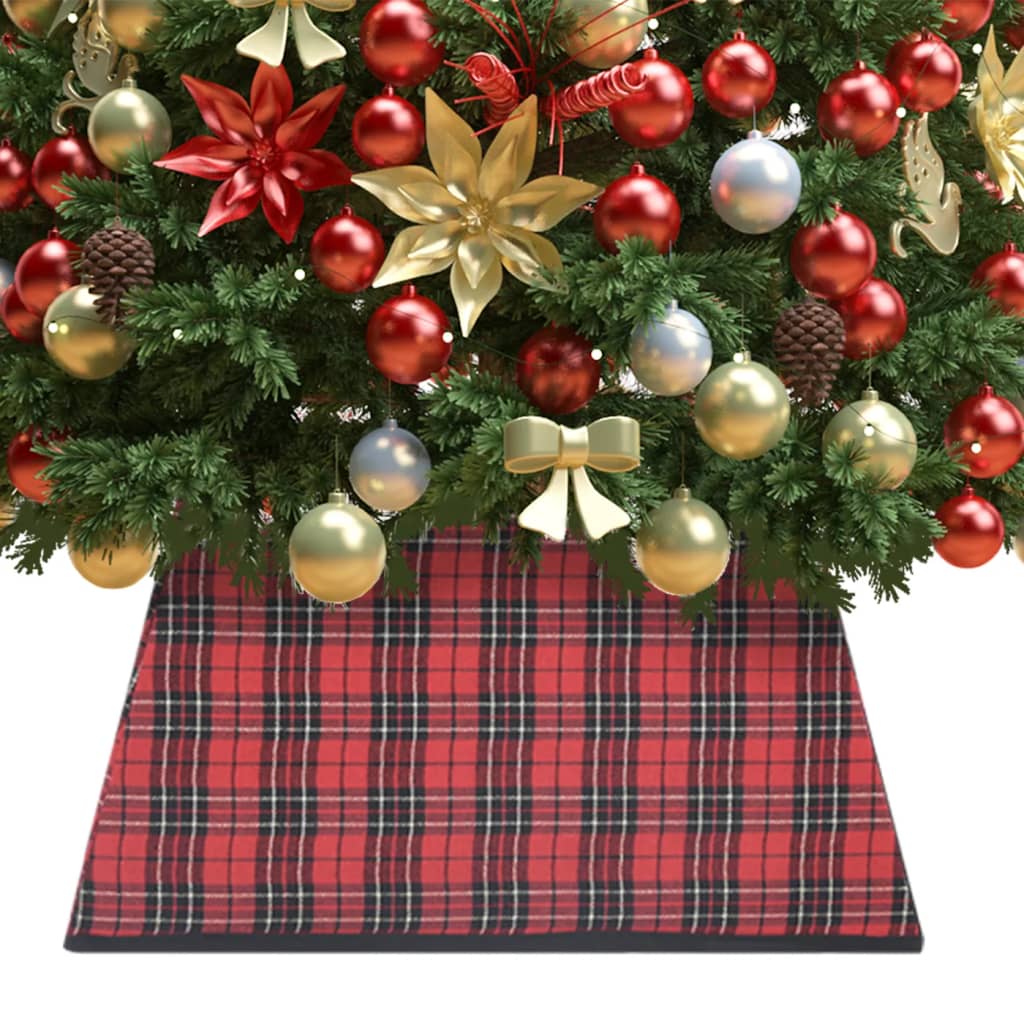 vidaXL Fustă brad de Crăciun, roșu și negru, 48x48x25 cm vidaXL