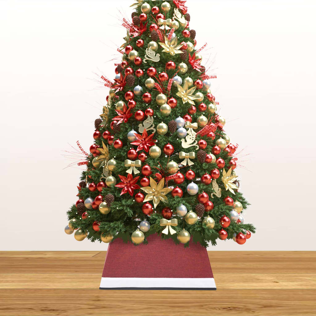  Spodný kryt na vianočný stromček červeno-biely 48x48x25 cm