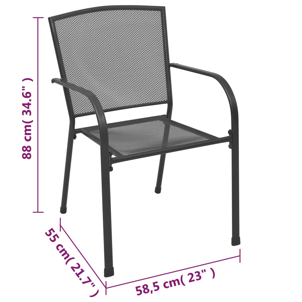 Set mobilier de grădină, 5 piese, antracit, oțel