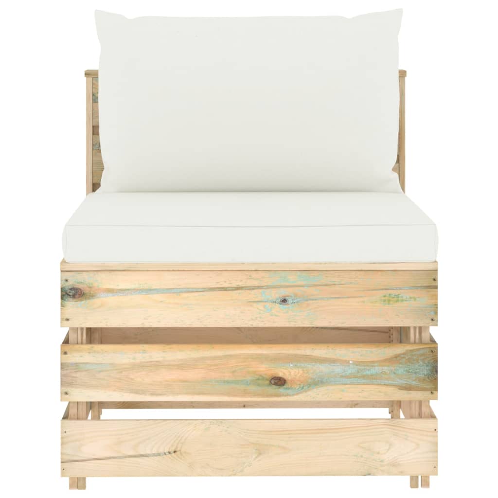 Thumbnail - vidaXL Modulares Mittelsofa mit Kissen Grün Imprägniertes Holz