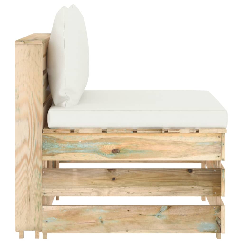 Thumbnail - vidaXL Modulares Mittelsofa mit Kissen Grün Imprägniertes Holz