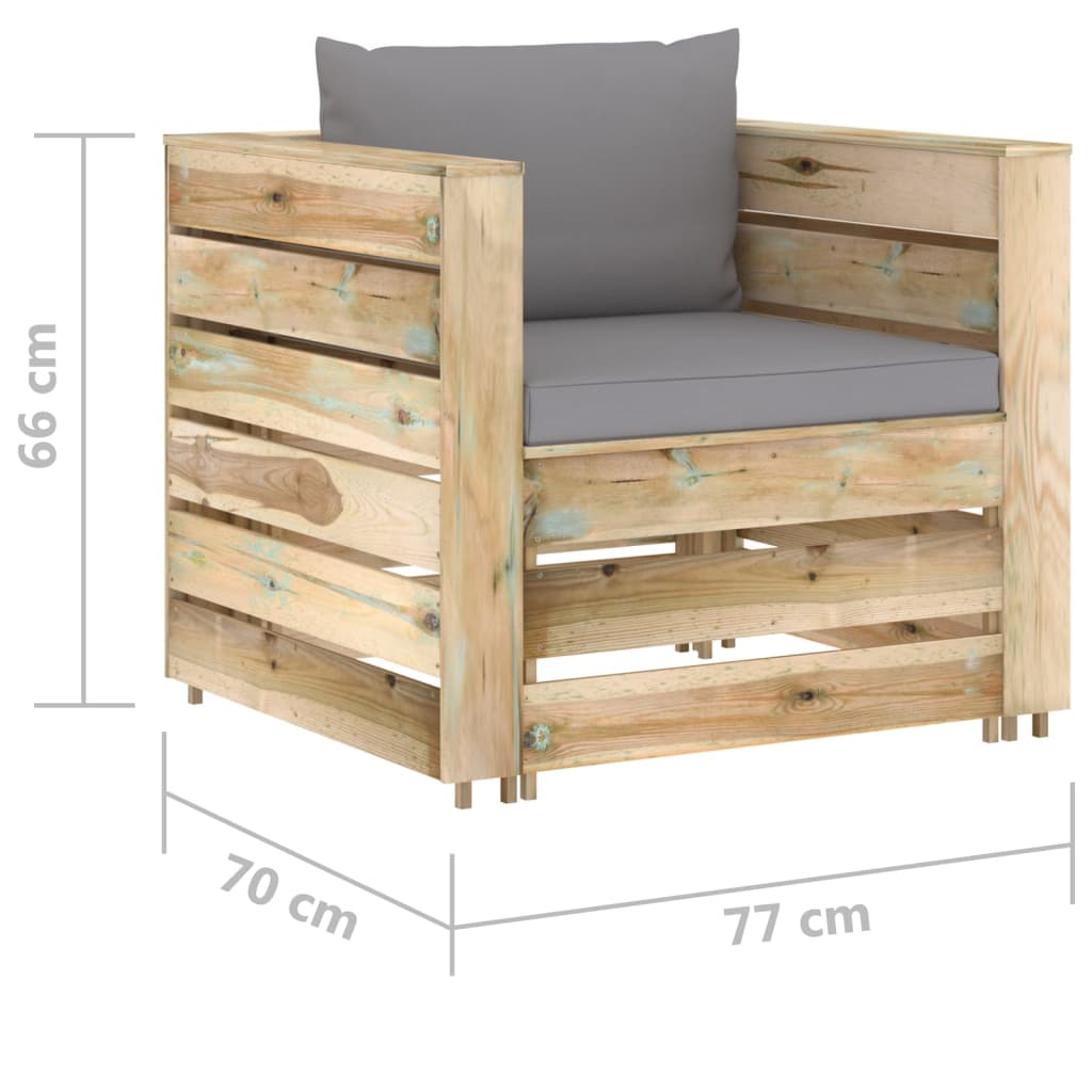 2-cz. zestaw wypoczynkowy do ogrodu, z poduszkami, drewniany