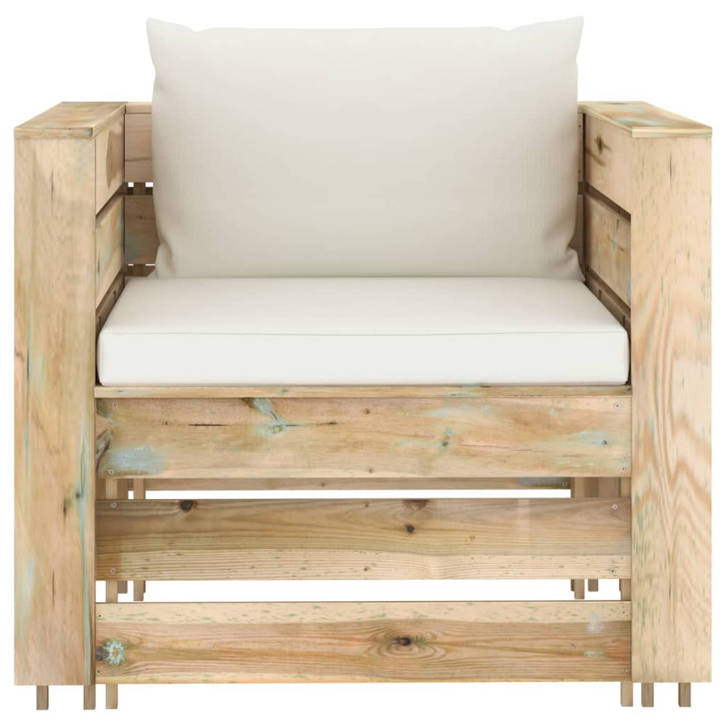Thumbnail - vidaXL 2-tlg. Garten-Lounge-Set mit Kissen Grün Imprägniertes Holz