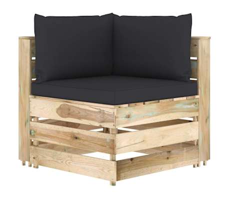 Conjunto De Muebles De Jardín De 9 Piezas Con Cojines De Mimbre De Resina Negra VidaXL | Leroy
