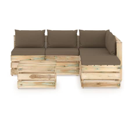 vidaXL Sodo komplektas su pagalvėlėmis, 6 dalių, impregnuota mediena