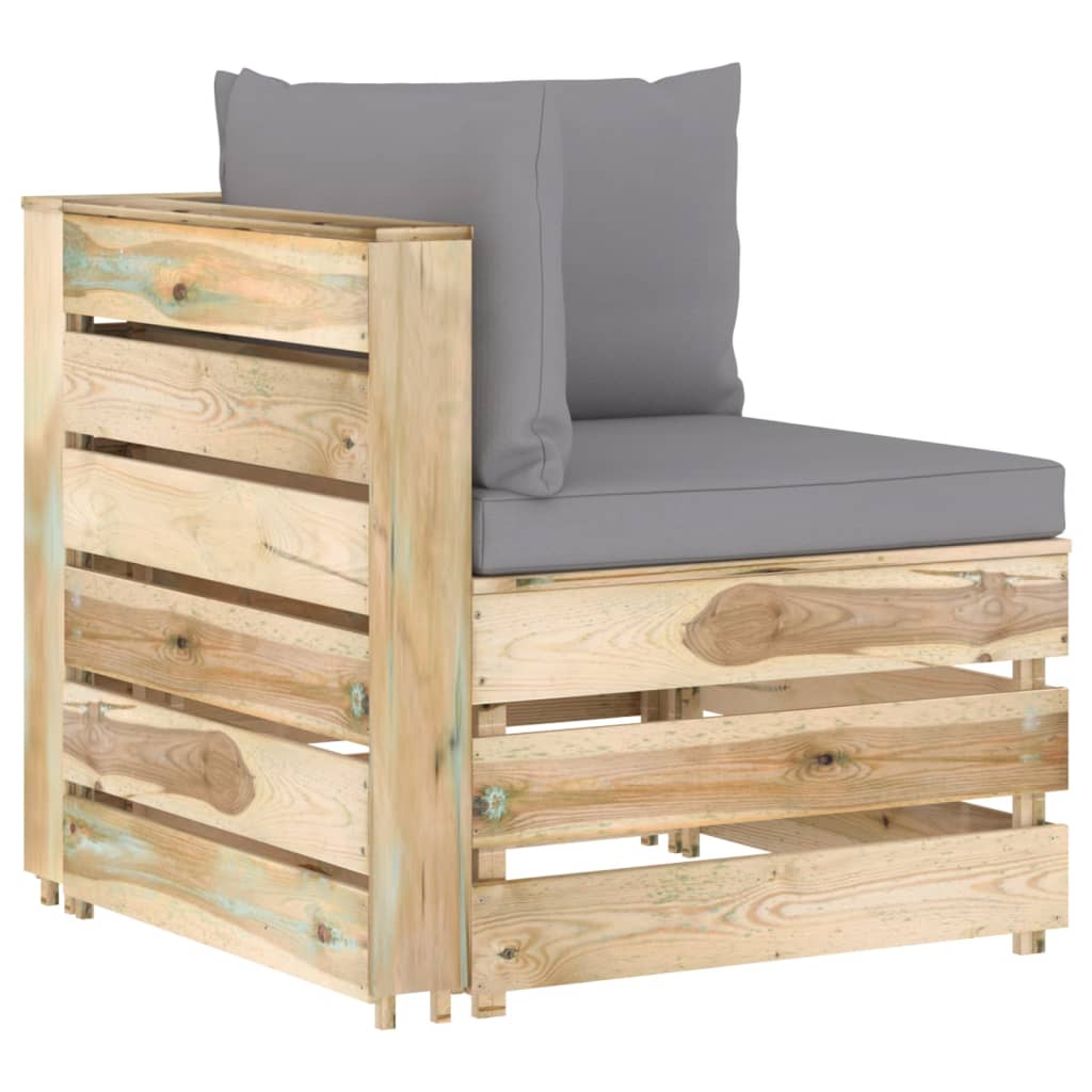 Градински лаундж комплект 10 части възглавници импрегниран