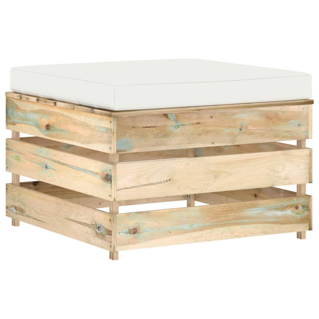 Градински лаундж комплект 10 части с възглавници импрегниран