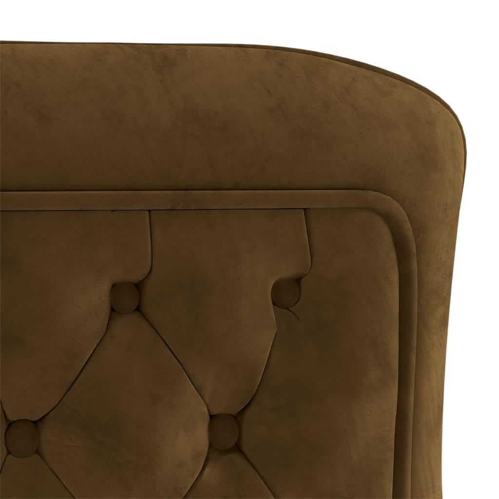 Трапезни столове, 4 бр, кафяви, 53x52x98 см, кадифе и инокс