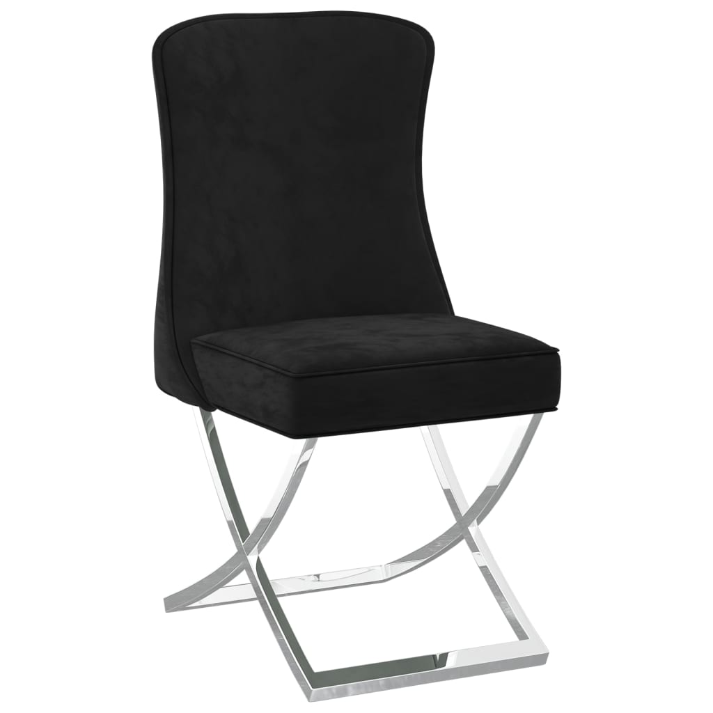 

vidaXL Eetkamerstoelen 2 st 53x52x98 cm fluweel roestvrij staal zwart