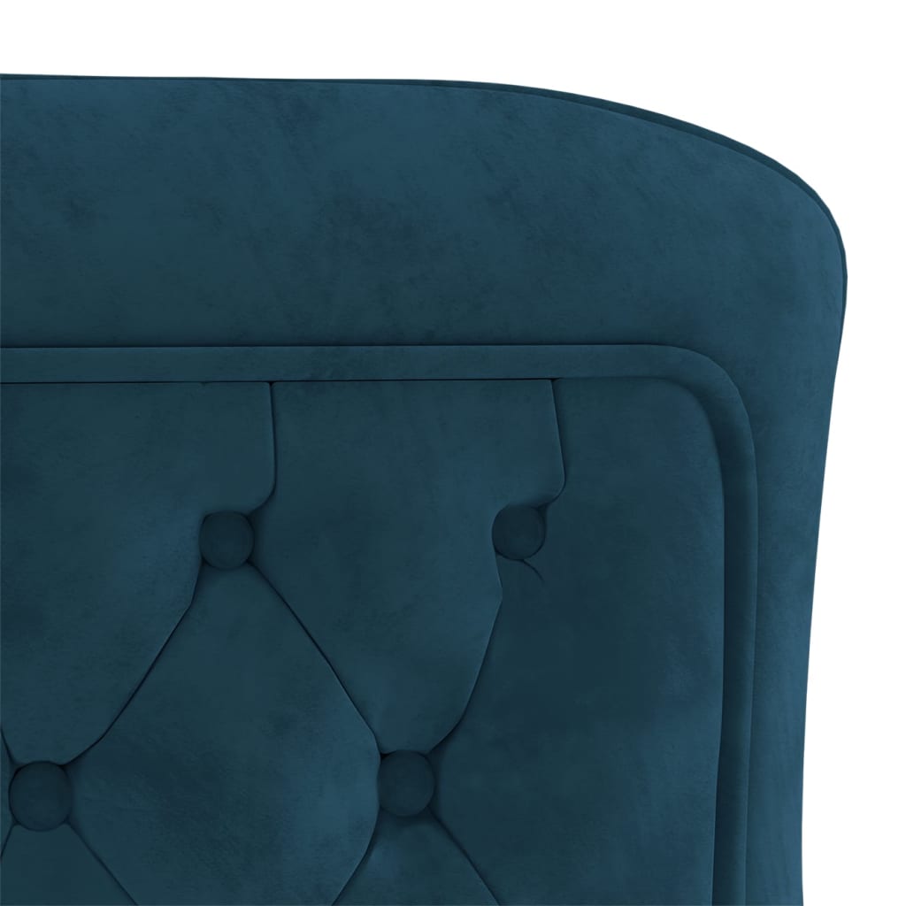 Трапезни столове, 6 бр, сини, 53x52x98 см, кадифе и инокс