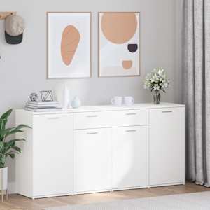 Příborník bílý 160 x 36 x 75 cm kompozitní dřevo