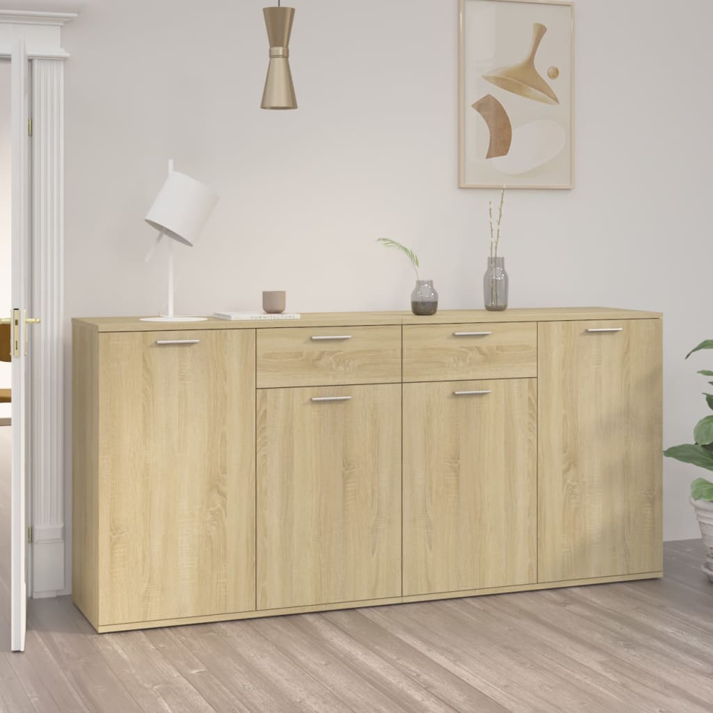 vidaXL Sideboard Sonoma-Eiche 160x36x75 cm Holzwerkstoff