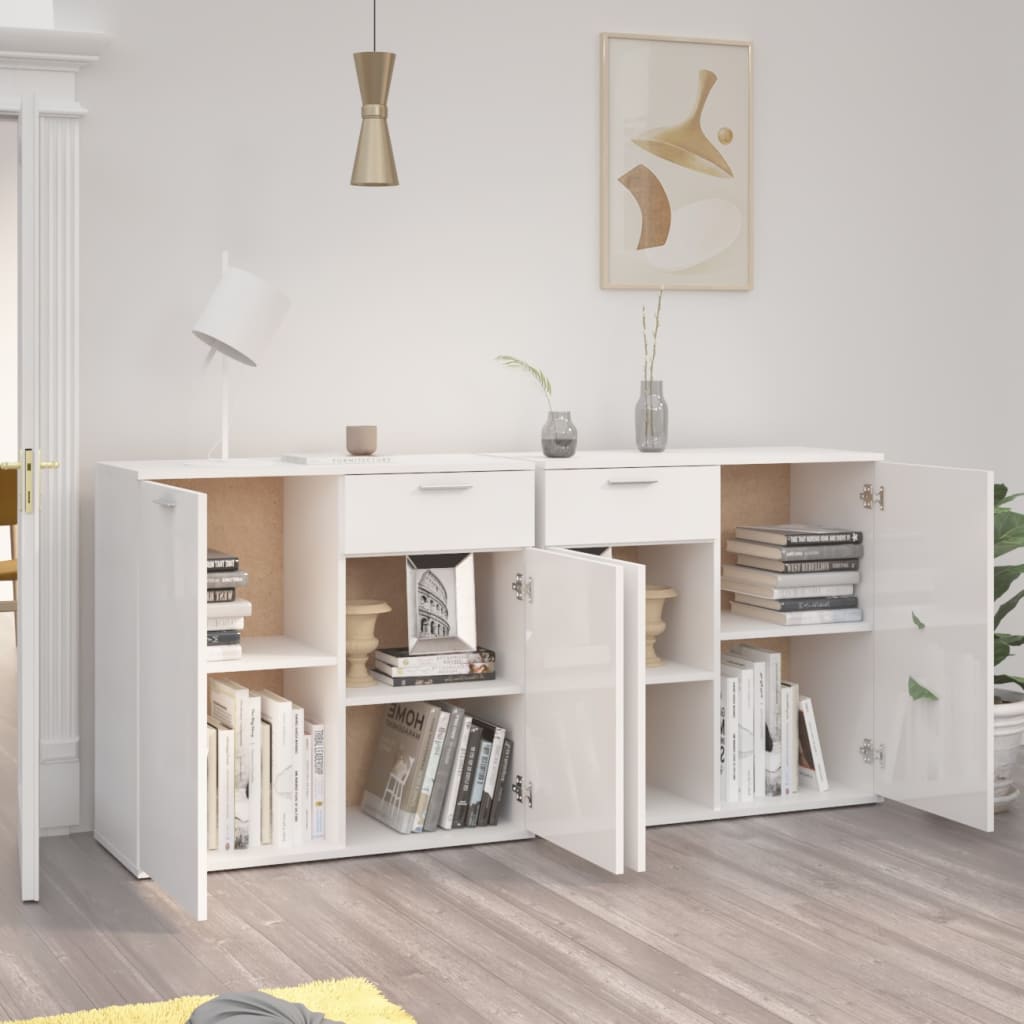 

vidaXL Dressoir 160x36x75 cm spaanplaat hoogglans wit