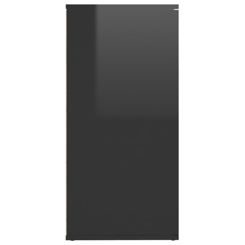 Příborník černý s vysokým leskem 160 x 36 x 75 cm dřevotříska