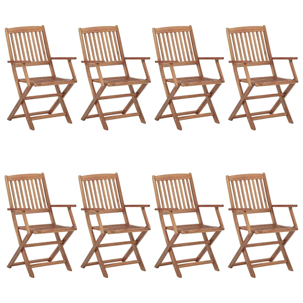 8 db tömör akácfa összecsukható kültéri szék 