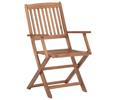 vidaXL Καρέκλες Κήπου Πτυσσόμενες 8 τεμ Μασίφ Ξύλο Ακακίας & Μαξιλάρια