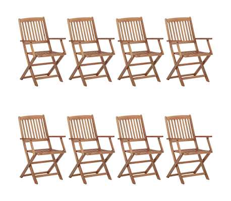 vidaXL Tuinstoelen 8 st inklapbaar met kussens massief acaciahout
