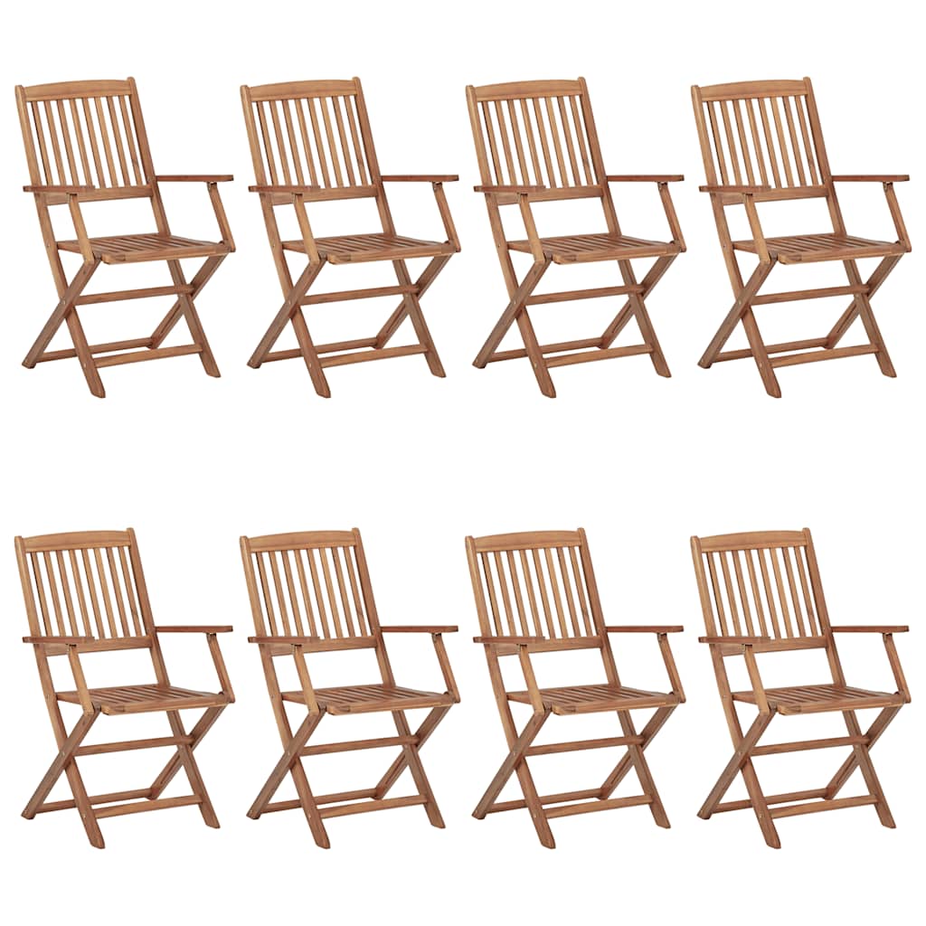 

vidaXL Tuinstoelen 8 st inklapbaar met kussens massief acaciahout