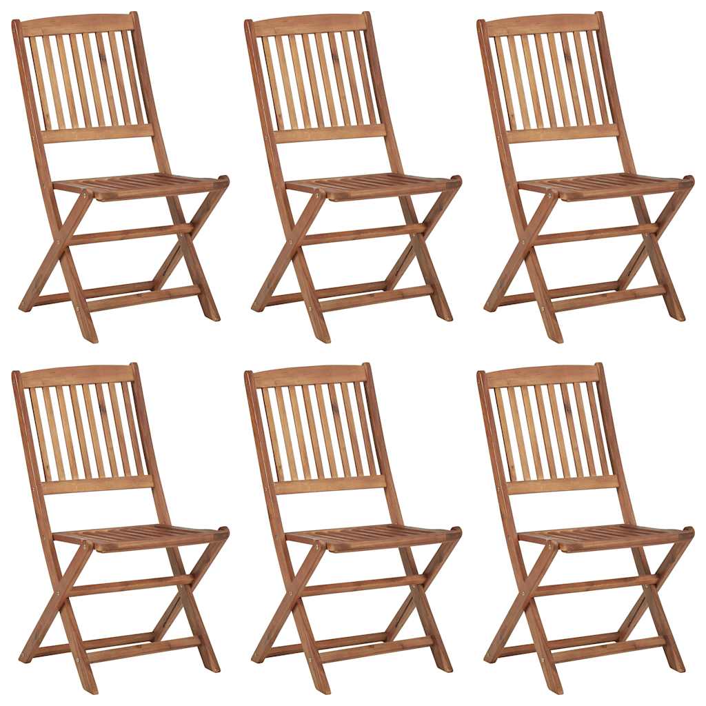 vidaXL Tuinstoelen 6 st inklapbaar met kussens massief acaciahout afbeelding