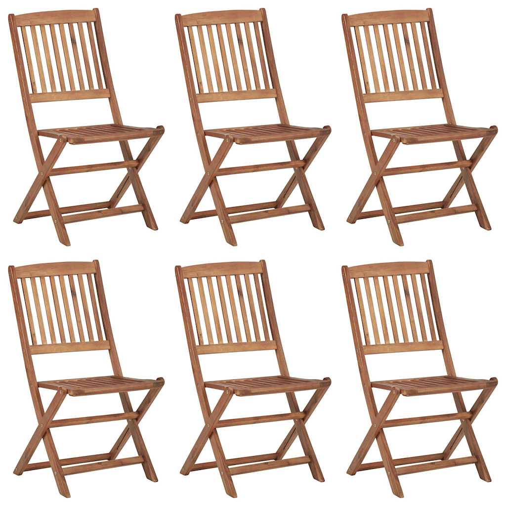 vidaXL Tuinstoelen 6 st inklapbaar met kussens massief acaciahout afbeelding