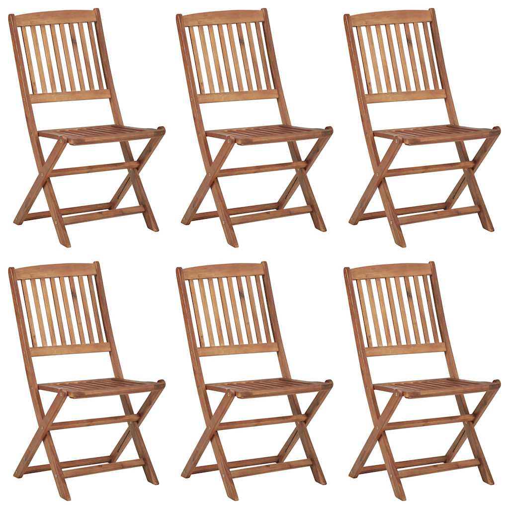 

vidaXL Tuinstoelen 6 st inklapbaar met kussens massief acaciahout