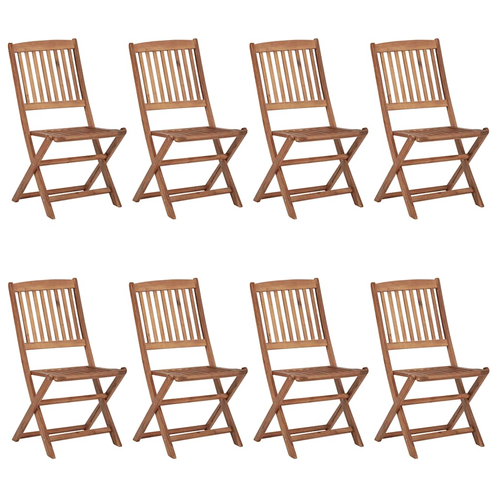 vidaXL Tuinstoelen 8 st inklapbaar met kussens massief acaciahout afbeelding